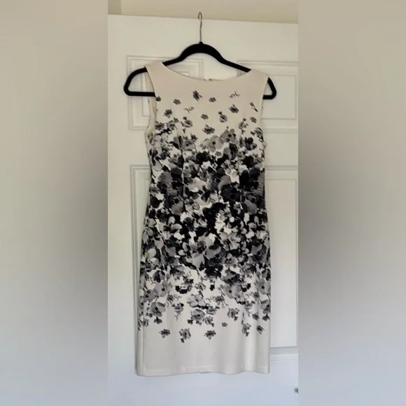 maggy london black white dress Darya Mock Neck Printed Maxi Dress A-Line Short Sleeve main image 0